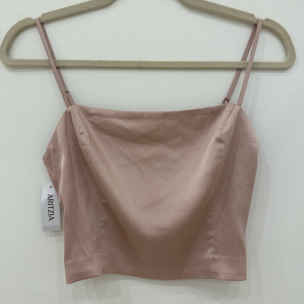 Aritzia Pink Satin Top